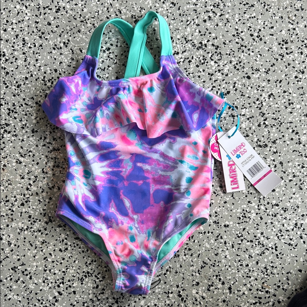 Limited Too Kids One Piece Swimsuit - Purple and Pink